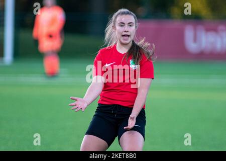 Seren Watkins aus Cyncoed in AktionCyncoed gegen Cardiff City in der Orchard Welsh Premier Women's League am 6.. Mai 2021 im USW Sports Park. (Bild durch L Stockfoto