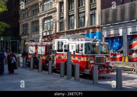 New York City Feuerwehrauto Stockfoto