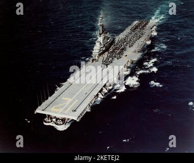 USS Hornet Flugzeugträger, Luftaufnahme Stockfoto