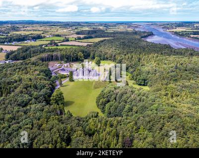 Luftaufnahme von Belleek Castle in Ballina, County Mayo - Republik Irland. Stockfoto