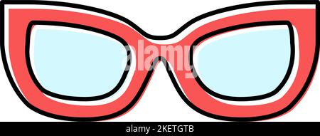 kig Mädchen Brille Rahmen Farbe Symbol Vektor Illustration Stock Vektor