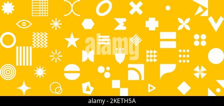 Memphis Hintergrund, geometrische abstrakte Symbole, Formen Stock Vektor