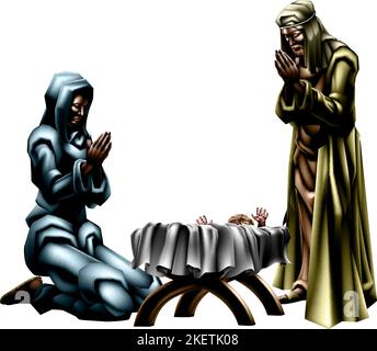 Weihnachtskrippe Stock Vektor