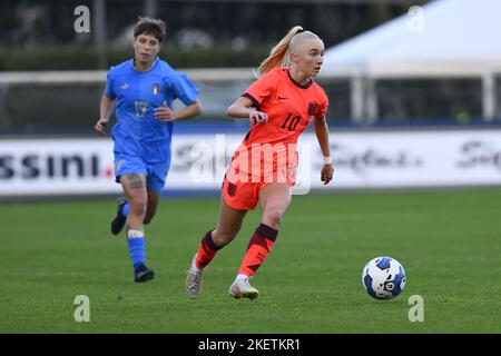 Laura Blindkilde Brown aus England WU23 während des Internationalen Freundschaftstamps zwischen Italien WU23 und England WU23 im stadio Tre Fontane am 14.. November 2022 in Rom, Italien. Stockfoto