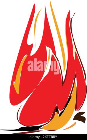 Stilisierte Feuerflamme, einfach und farbenfroh Stock Vektor