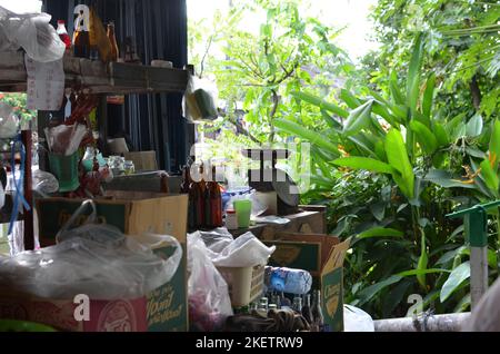 Bangkok lokal Haus Kanal einfach leben Wasser Fluss asiatische Kultur Stockfoto