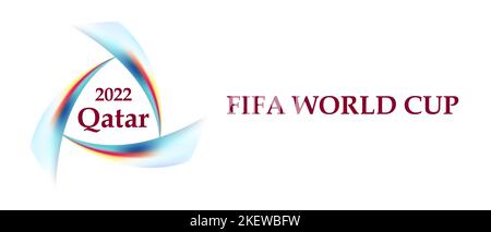 FIFA 2022 Qatar Cup World modernes Banner-Design auf einem weißen horizontalen Hintergrund Fußball-Wettbewerb Vektor-Illustration Stock Vektor