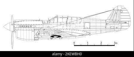 Curtiss P-40E Warhawk/Kittyhawk Mk IA Stockfoto