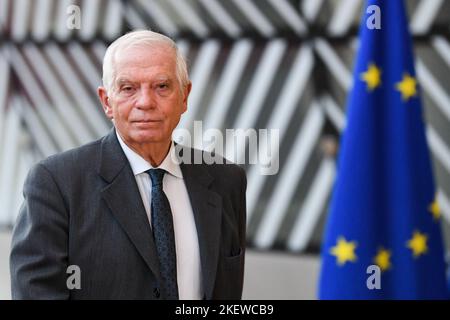 Brüssel, Italien. 14.. November 2022. Belgien, Brüssel - N0vember 14, 2022 hoher Vertreter der EU für Außen- und Sicherheitspolitik des Europäischen Rates Josep Borrell Fontelles nur für die redaktionelle Verwendung Kredit: Unabhängige Fotoagentur/Alamy Live News Stockfoto