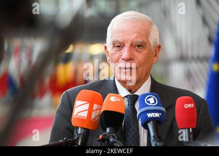 Brüssel, Italien. 14.. November 2022. Belgien, Brüssel - N0vember 14, 2022 hoher Vertreter der EU für Außen- und Sicherheitspolitik des Europäischen Rates Josep Borrell Fontelles nur für die redaktionelle Verwendung Kredit: Unabhängige Fotoagentur/Alamy Live News Stockfoto