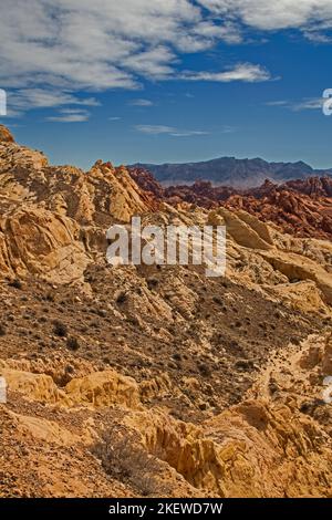 Panoramablick über den Valley of Fire State Park in Nevada, USA Stockfoto