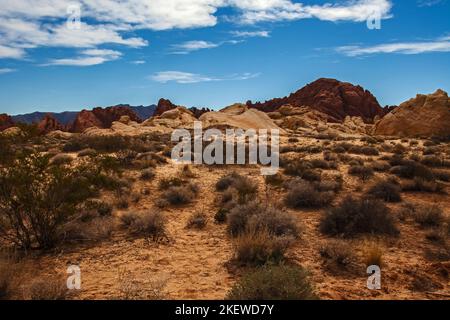 Panoramablick über den Valley of Fire State Park in Nevada, USA Stockfoto