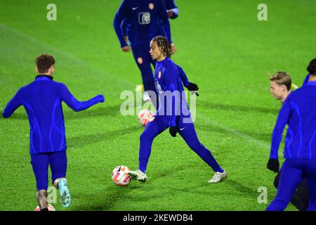 Zeist, Niederlande. 14/11/2022, ZEIST - Xavi Simons aus Holland während einer Trainingseinheit der niederländischen Nationalmannschaft auf dem KNVB Campus am 14. November 2022 in Zeist, Niederlande. Die niederländische Nationalmannschaft bereitet sich auf die Weltmeisterschaft in Katar vor. ANP OLAF KRAAK Stockfoto