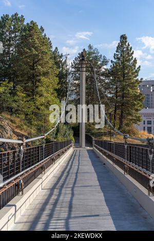 Der Austragungsort der Weltausstellung 1974, Spokane, Washington, ist die kleinste Stadt, in der die Weltausstellung jemals stattfindet. Stockfoto