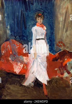 Whistler. Gemälde mit dem Titel „Arrangement in Pink, Rot und Lila“ von James Abbott McNeill Whistler (1834-1903), Öl auf Tafel, c.. 1885 Stockfoto