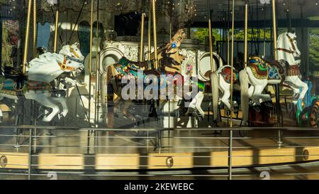 Der Austragungsort der Weltausstellung 1974, Spokane, Washington, ist die kleinste Stadt, in der die Weltausstellung jemals stattfindet. Stockfoto