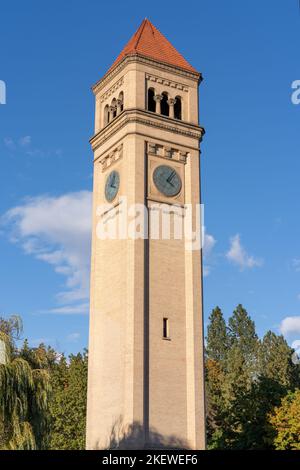 Der Austragungsort der Weltausstellung 1974, Spokane, Washington, ist die kleinste Stadt, in der die Weltausstellung jemals stattfindet. Stockfoto