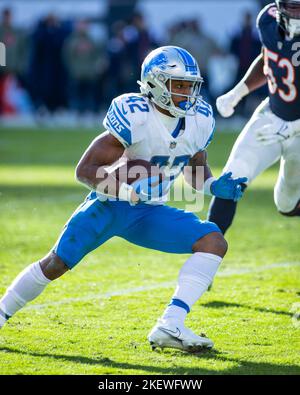 Chicago, IL, USA. 13.. November 2022. Detroit Lions #42 Justin Jackson in Aktion während eines Spiels gegen die Chicago Bears in Chicago, IL. Mike Wulf/CSM/Alamy Live News Stockfoto