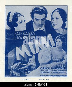 DOUGLAS FAIRBANKS Jr. GERTRUDE LAWRENCE CAROL GOODNER und DIANA NAPIER in MIMI 1935 Regisseur PAUL L. STEIN nach dem Roman La Vie de Boheme von Henri Murger Musik und Texte von Puccini Kostümdesign Doris Zinkeisen Associated British Picture Corporation (ABPC) / British International Pictures / Wardour Films Stockfoto