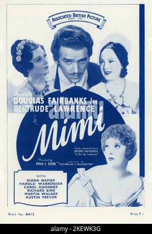 DOUGLAS FAIRBANKS Jr. GERTRUDE LAWRENCE CAROL GOODNER und DIANA NAPIER in MIMI 1935 Regisseur PAUL L. STEIN nach dem Roman La Vie de Boheme von Henri Murger Musik und Texte von Puccini Kostümdesign Doris Zinkeisen Associated British Picture Corporation (ABPC) / British International Pictures / Wardour Films Stockfoto