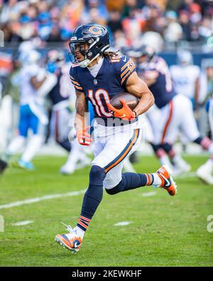 Chicago, IL, USA. 13.. November 2022. Chicago bears #10 Chase Claypool in Aktion während eines Spiels gegen die Detroit Lions in Chicago, IL. Mike Wulf/CSM/Alamy Live News Stockfoto