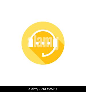 Support-Symbol. Symbol für Online-Support. Hotline-Support mit Kopfhörern. Flaches Design. Vektorgrafik Stock Vektor