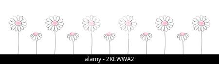 Blumen. Florale Elemente. Handgezeichnete Blumen. Minimalistisches Blumenmuster. Vektorgrafik Stock Vektor