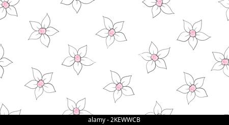 Blumenmuster. Handgezeichnete Blumen. Blumen Hintergrund. Minimalistisches Blumenmuster. Vektorgrafik Stock Vektor