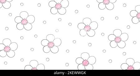 Blumen. Blumenmuster. Handgezeichnete Blumen. Minimalistisches Blumenmuster. Vektorgrafik Stock Vektor