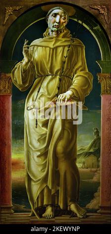 St. Anthony von Padua 1488 Öl auf Platte - Cosme Tura - 15. Jahrhundert Italien, Italienisch, Stockfoto