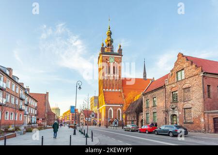 Danzig, Polen - 12. März 2022: Rektorskirche der Karmeliter-Väter st. Catherine in Danzig. Reisen Stockfoto