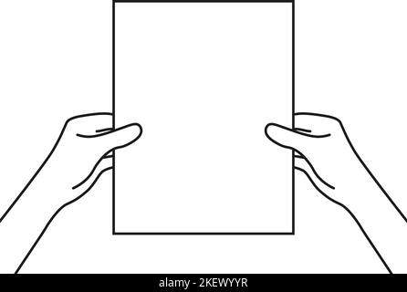 Schwarzes lineares Handhaltepapier Stock Vektor