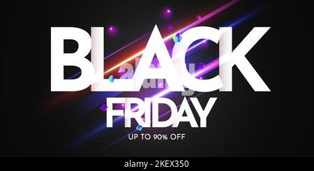 Schwarzes Freitagsbanner. Vorlage für Promotion, Werbung, Online-Werbung, Social Media und Modewerbung. Vektorgrafik. Stock Vektor