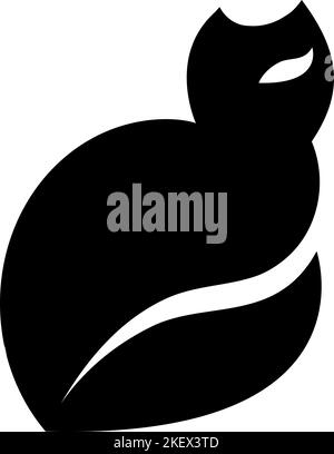 Schwarz-weiß verspieltes Katzenlogo. vector Isolate. Stock Vektor