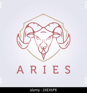 Ein Vektordesign des Aries-Zodiac-Zeichens auf weißem Hintergrund Stock Vektor