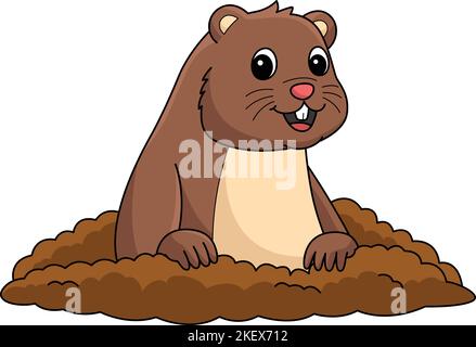 Happy Groundhog Day Cartoon Farbige Clipart Stock Vektor