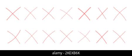 Satz linearer Symbole, die eine falsche Antwort bedeuten Stock Vektor