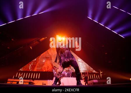 London, UK, 14/11/2022, Sängerin Amy Lee von der Rockband Evanescence, die am O2 in London konzertiert.Quelle: John Barry/Alamy Live News Stockfoto