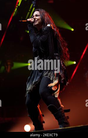 London, UK, 14/11/2022, Sängerin Amy Lee von der Rockband Evanescence, die am O2 in London konzertiert.Quelle: John Barry/Alamy Live News Stockfoto