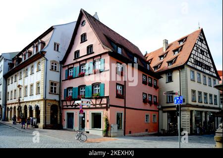 Halb Fachwerkhäuser im alten deutschen Architekturstil in Bamberg, deutsch Stockfoto