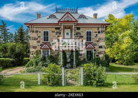 Abernethy, SK- 21. August 2022: W. R. Motherwells historisches Haus auf dem Motherwell Homestead, jetzt eine National Historic Site Stockfoto