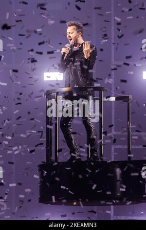 Mailand, Italien. 14.. November 2022. Der italienische Sänger Cesare Cremonini tritt live im Mediolanum Forum auf Credit: SOPA Images Limited/Alamy Live News Stockfoto