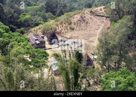 Osttimor, Bild des traditionellen Hauses in Osttimor. Hervorragende lokale Architektur und traditionelle Dekoration. Stockfoto