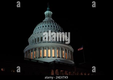 Washington, USA. 14.. November 2022. Eine allgemeine Ansicht des US-Kapitols, in Washington, DC, am Montag, den 14. November, 2022. (Graeme Sloan/Sipa USA) Quelle: SIPA USA/Alamy Live News Stockfoto