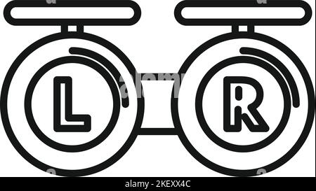 Vektorgrafik für den Umriss der Augenlinsenhülle. Visuelle Untersuchung. Überprüfen Sie die Ausrüstung Stock Vektor