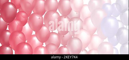 Festlicher Hintergrund mit rosa transparenten Luftballons Vektor Stock Vektor