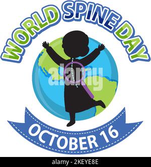 Illustration zum World Spine Day Banner Stock Vektor