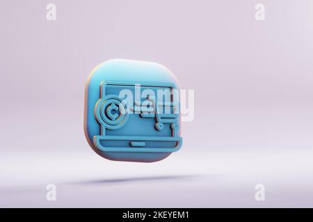 Schöne abstrakte Illustrationen blaue Blockchain Cryptocurrency Payment Symbol Symbole auf einem wunderschönen Hintergrund. 3D Rendering-Illustration. Hintergrund Stockfoto