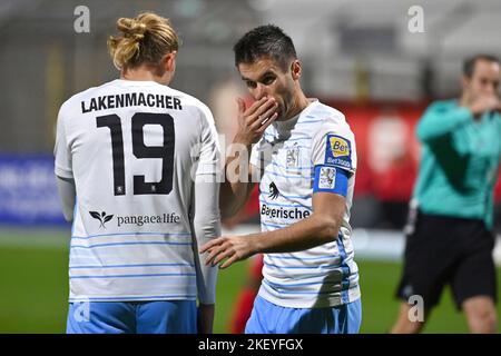 München GRUENWALDERSTADION. 14.. November 2022. Stefan LEX (TSV München 1860), enttäuscht, frustriert, enttäuscht, frustriert, Abgelehnt, Aktion. Fußball 3. Liga, Spieltag 17. TSV München 1860 - Rot Weiss Essen 1-1 am 14.. November 2022 im GRUENWALDERSTADION München. DIE DFL-VORSCHRIFTEN VERBIETEN DIE VERWENDUNG VON FOTOS ALS BILDSEQUENZEN UND/ODER QUASI-VIDEO. ? Kredit: dpa/Alamy Live Nachrichten Stockfoto