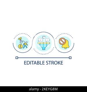 Deaktivieren Sie das Symbol für das Konzept der Benachrichtigungsschleife Stock Vektor